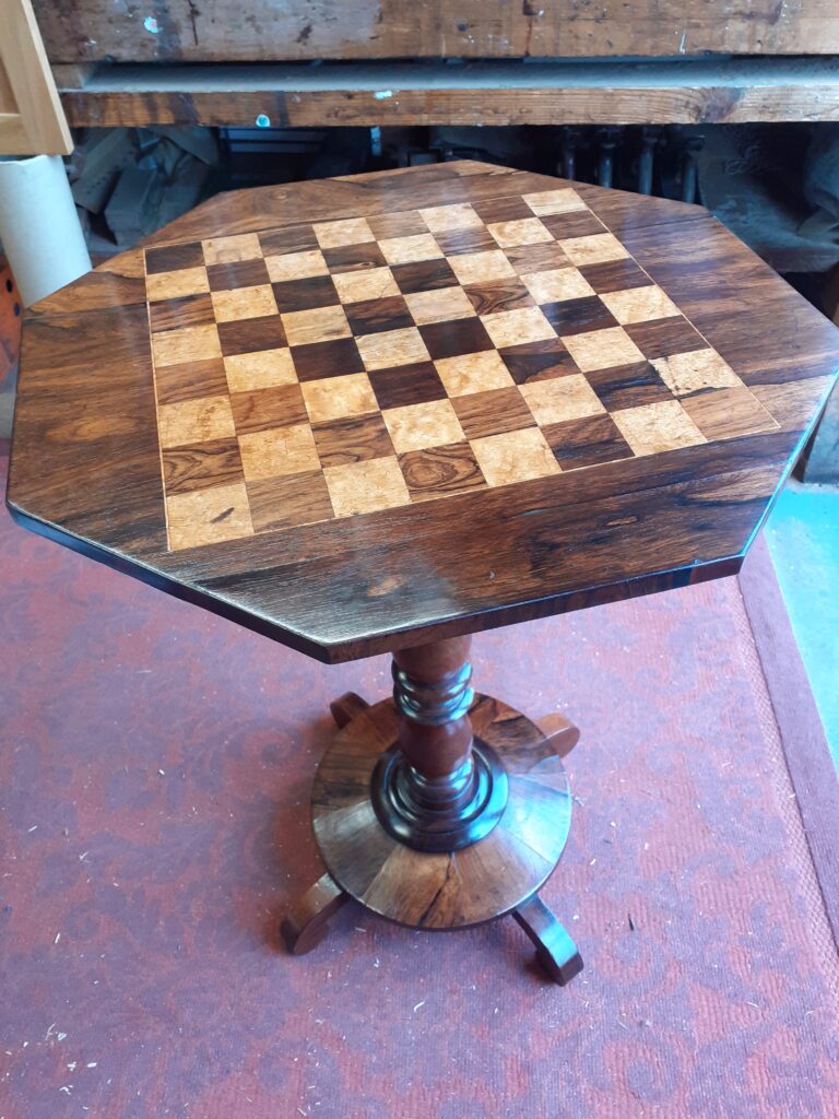 Restoring a Victorian Rosewood Chess Table
