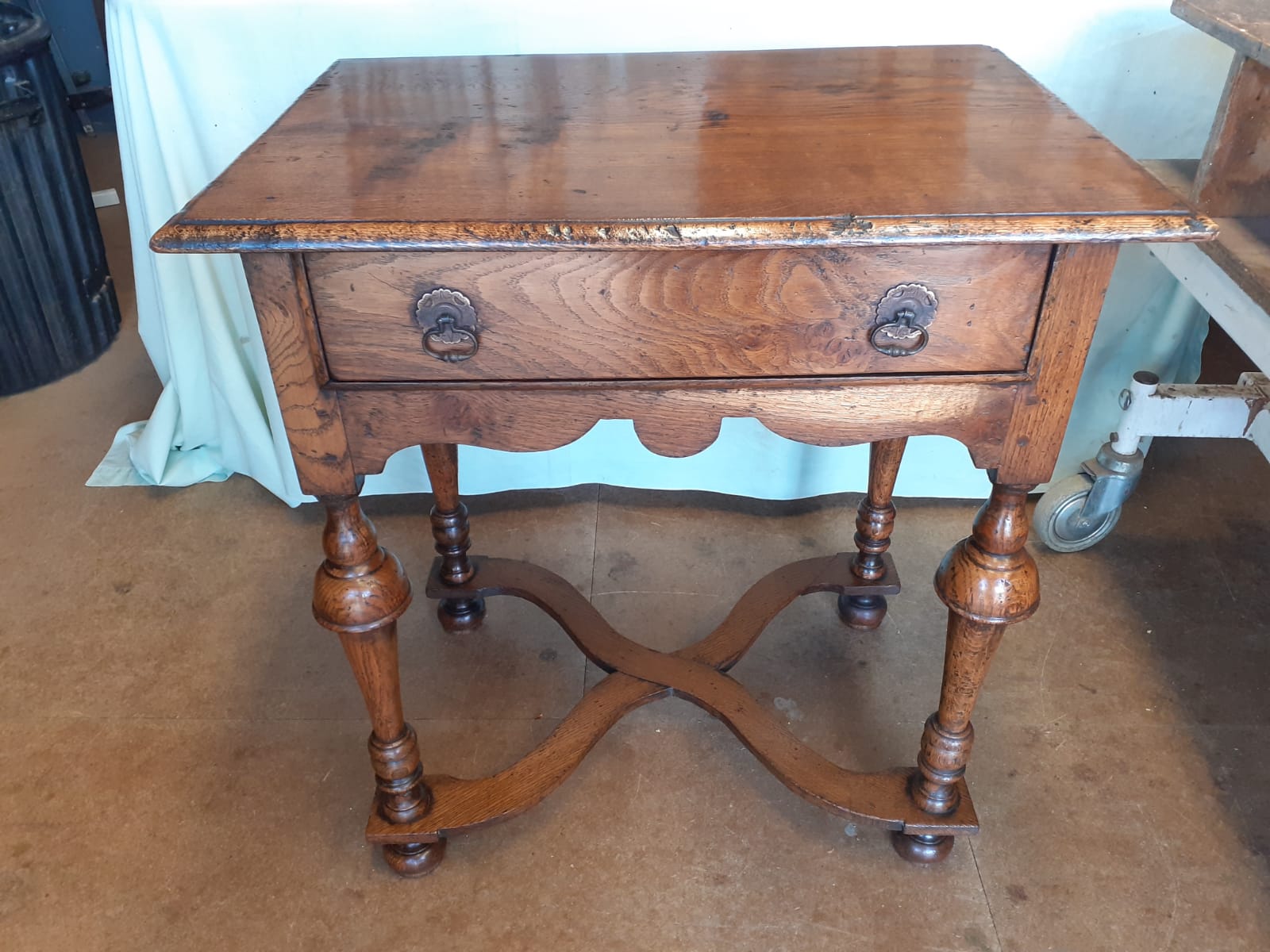 Antique oak table after restoration